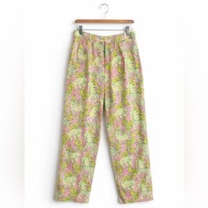 Vintage Lilly Pulitzer Fried Catfish Print Pant Pink Green Straight Leg Size 30*